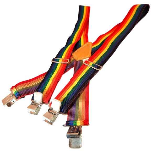 Rainbow Suspenders by Nicholas Work & Gear Unisex Heavy Duty  One Size - Picture 5 of 6